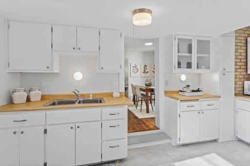 Main level: kitchen with new LVT flooring