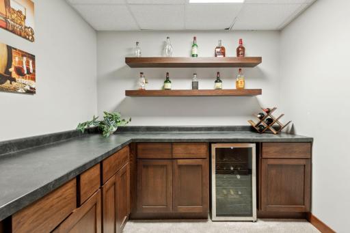 A dedicated space for your collection â this lower level wine and liquor room offers custom storage and easy access for entertaining.