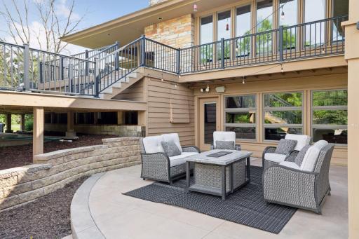 The walkout lower-level patio provides a private canvas to create your ideal outdoor retreat â whether thatâs a firepit lounge, an alfresco dining area, or a quiet nook to enjoy your surroundings.