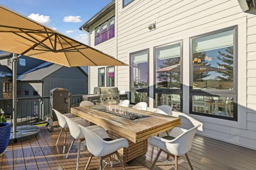 The expansive deck overlooks the golf course - a highlight when entertaining or enjoying coffee in the morning!