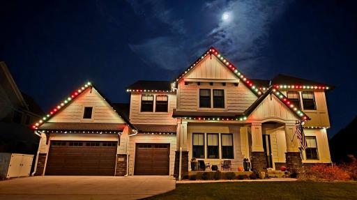 Permanent Holiday Lighting has been installed for year round enjoyment - a festive and time-saving addition to any celebrations throughout the year.