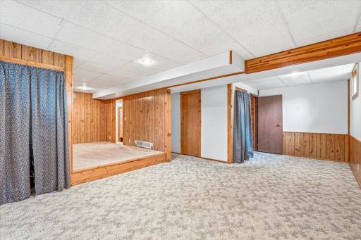 Raised area for movie theater, gaming area