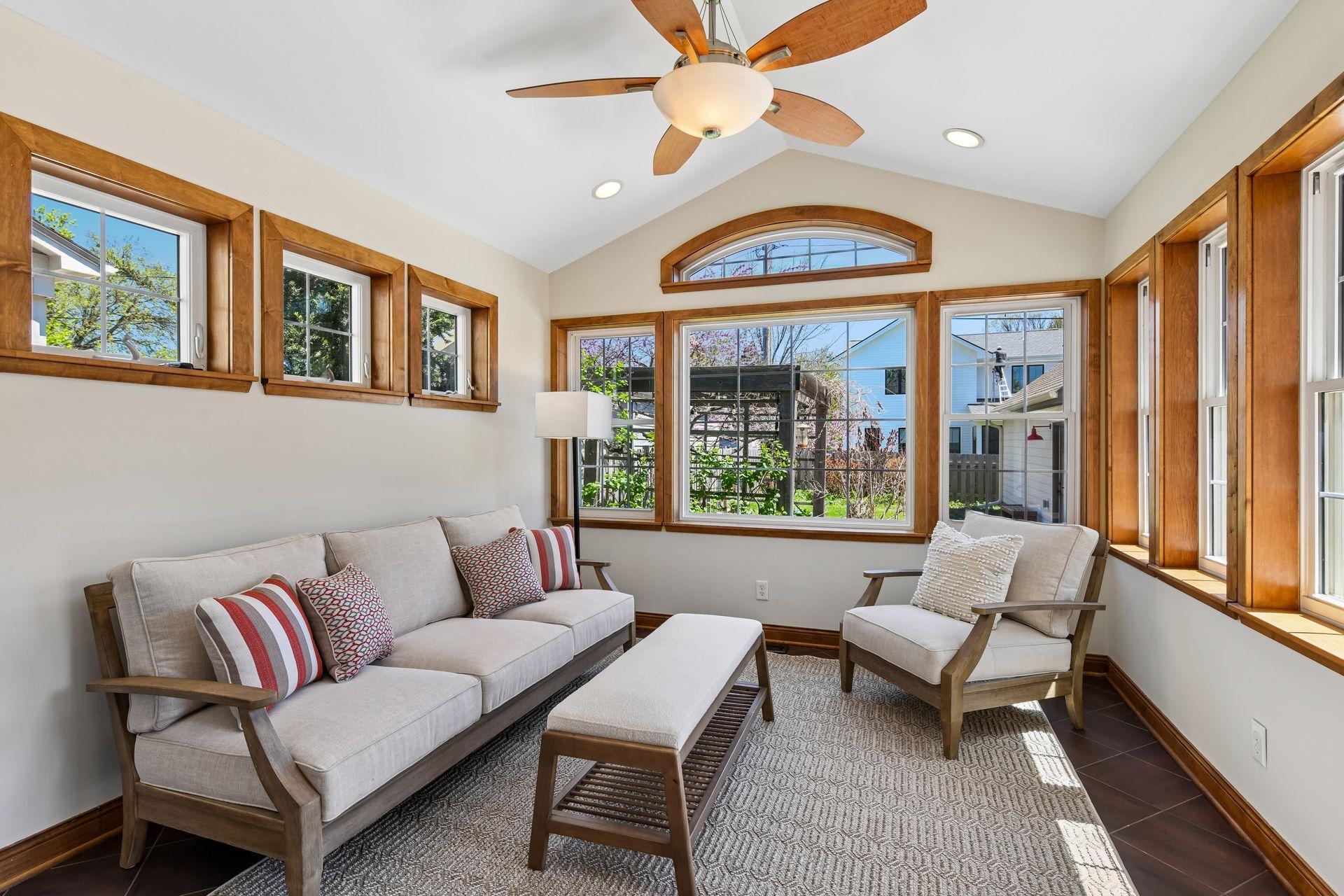 Beautiful four-season porch.