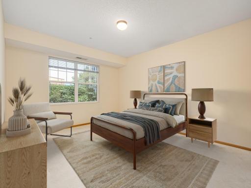 Staged Primary bedroom. Plenty of room for king size bed.