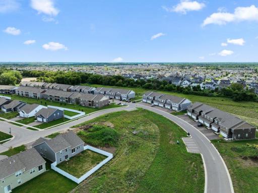 Another aerial view of townhomes at Ardan Place in Rosemount.