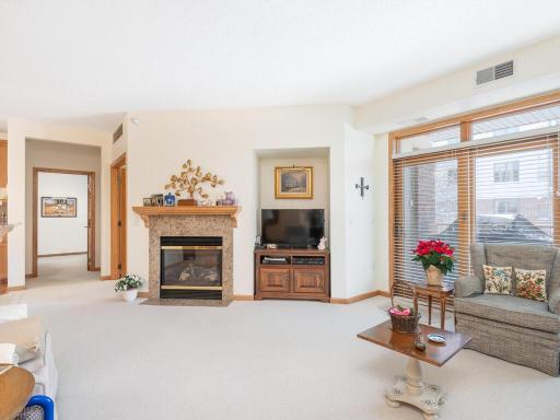 Gas fireplace to enjoy with remote control.