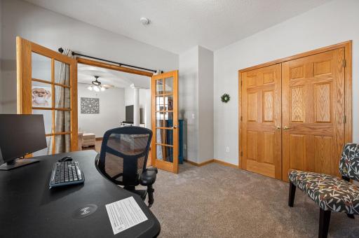 With a full closet, this could easily transition to a main floor bedroom.