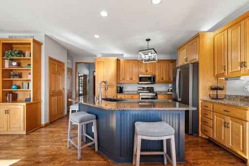 The center island kitchen will be a chef's dream with all the prep space!