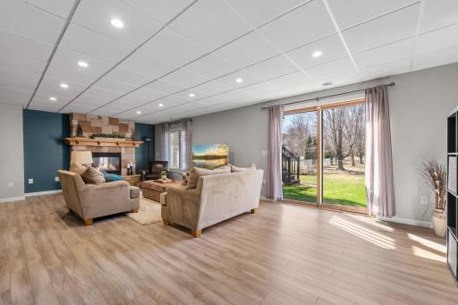 Walk-out lower level has sliding doors leading out to the backyard.