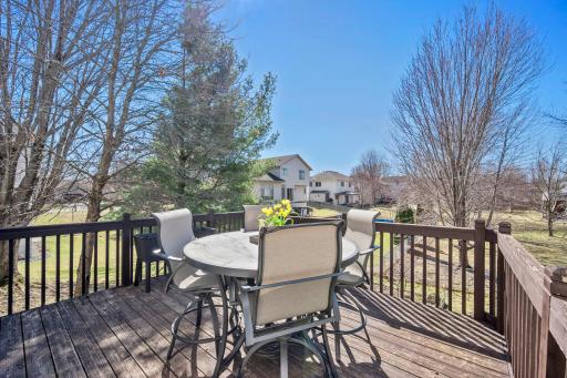 Enjoy morning coffee on the spacious deck
