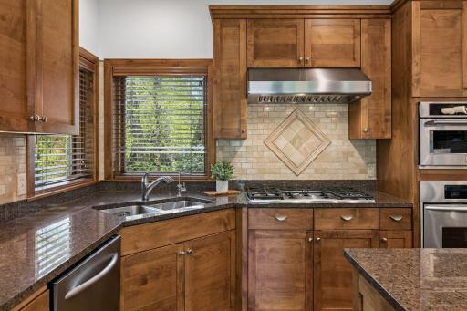 Rich alder custom cabinetry and gorgeous detail!