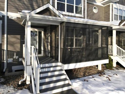 Covered front entry area with large screened in porch. The perfect space for that morning cup of coffee!
