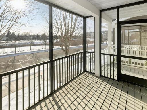 View from screened in porch faces south and overlooks wetlands across the road.