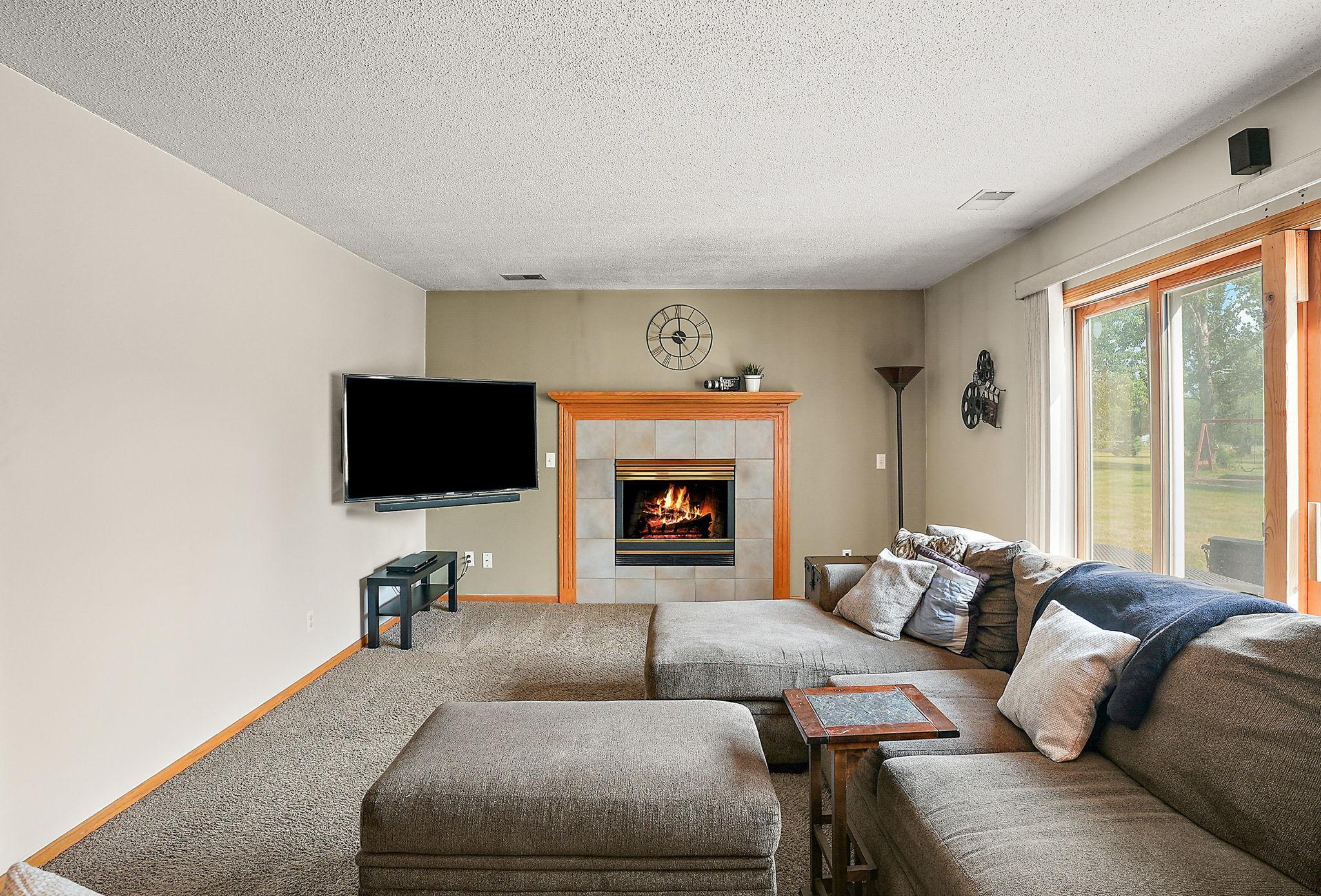 Main living area w/ gas fireplace