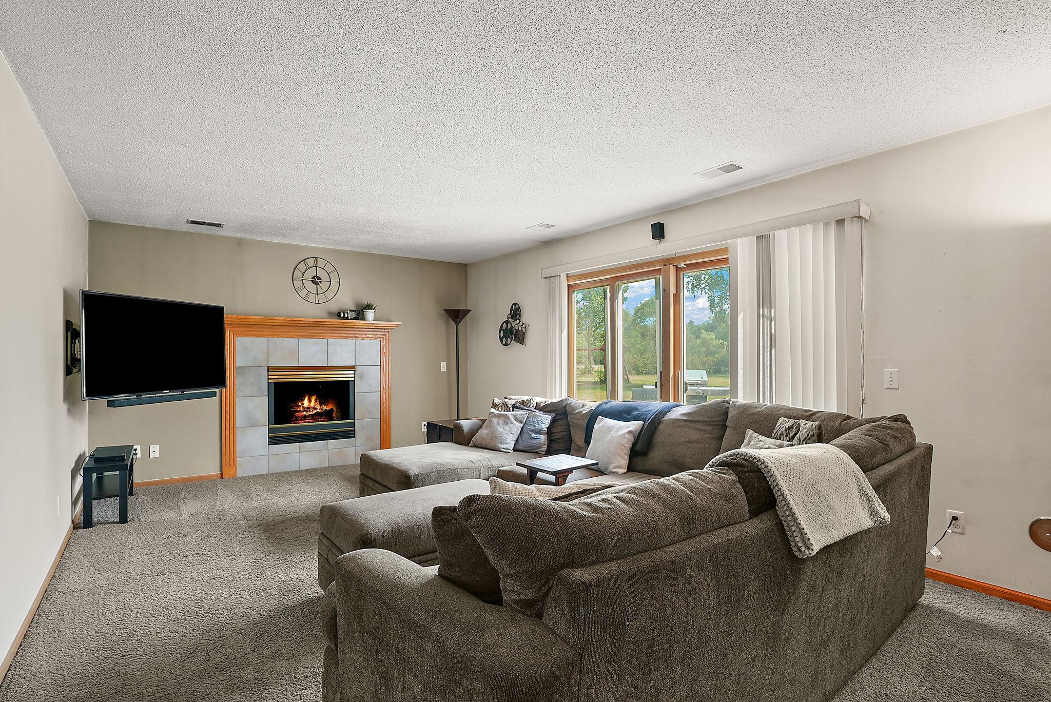 Main living area w/ gas fireplace