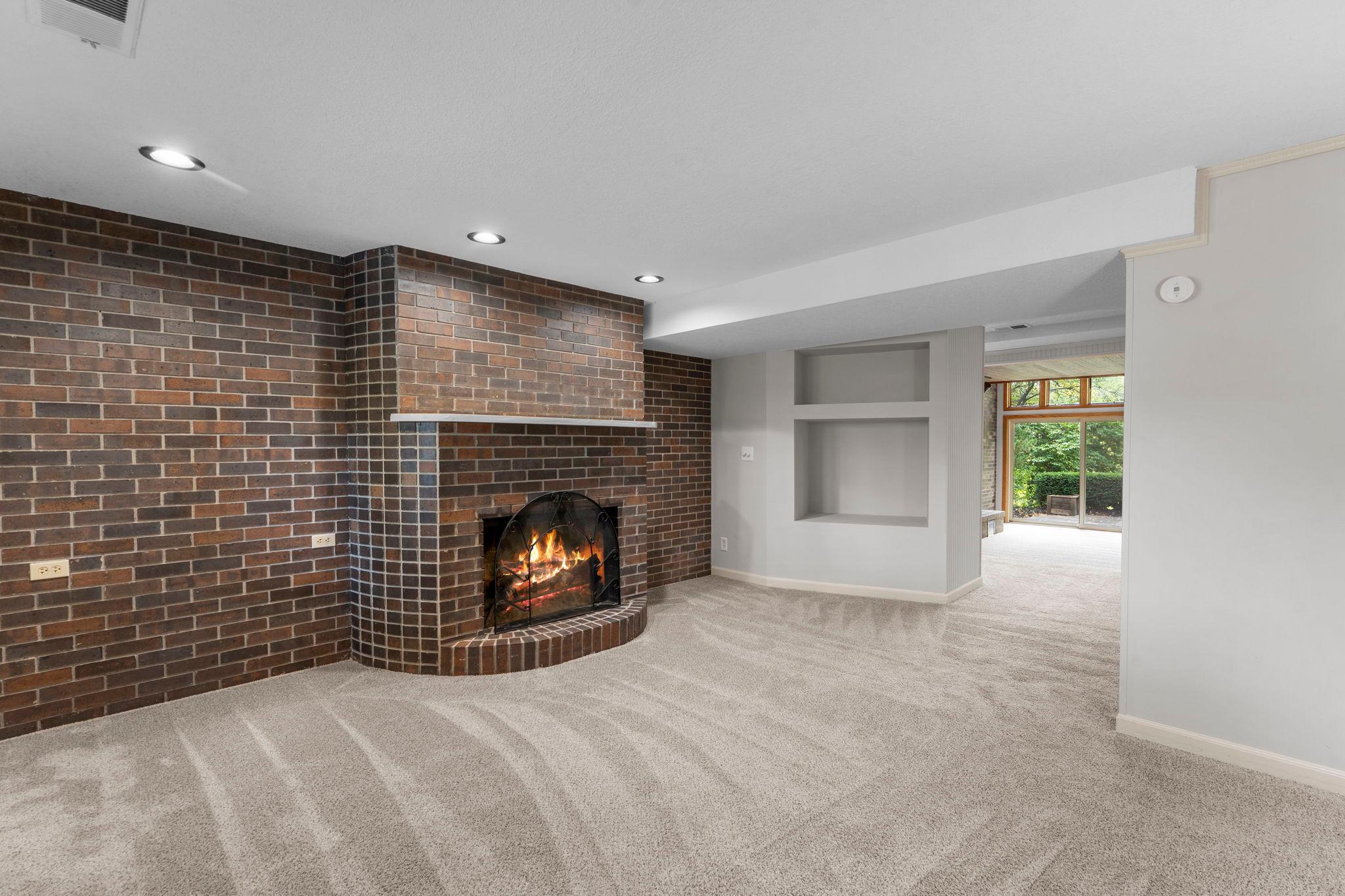 Second fireplace in large flex space