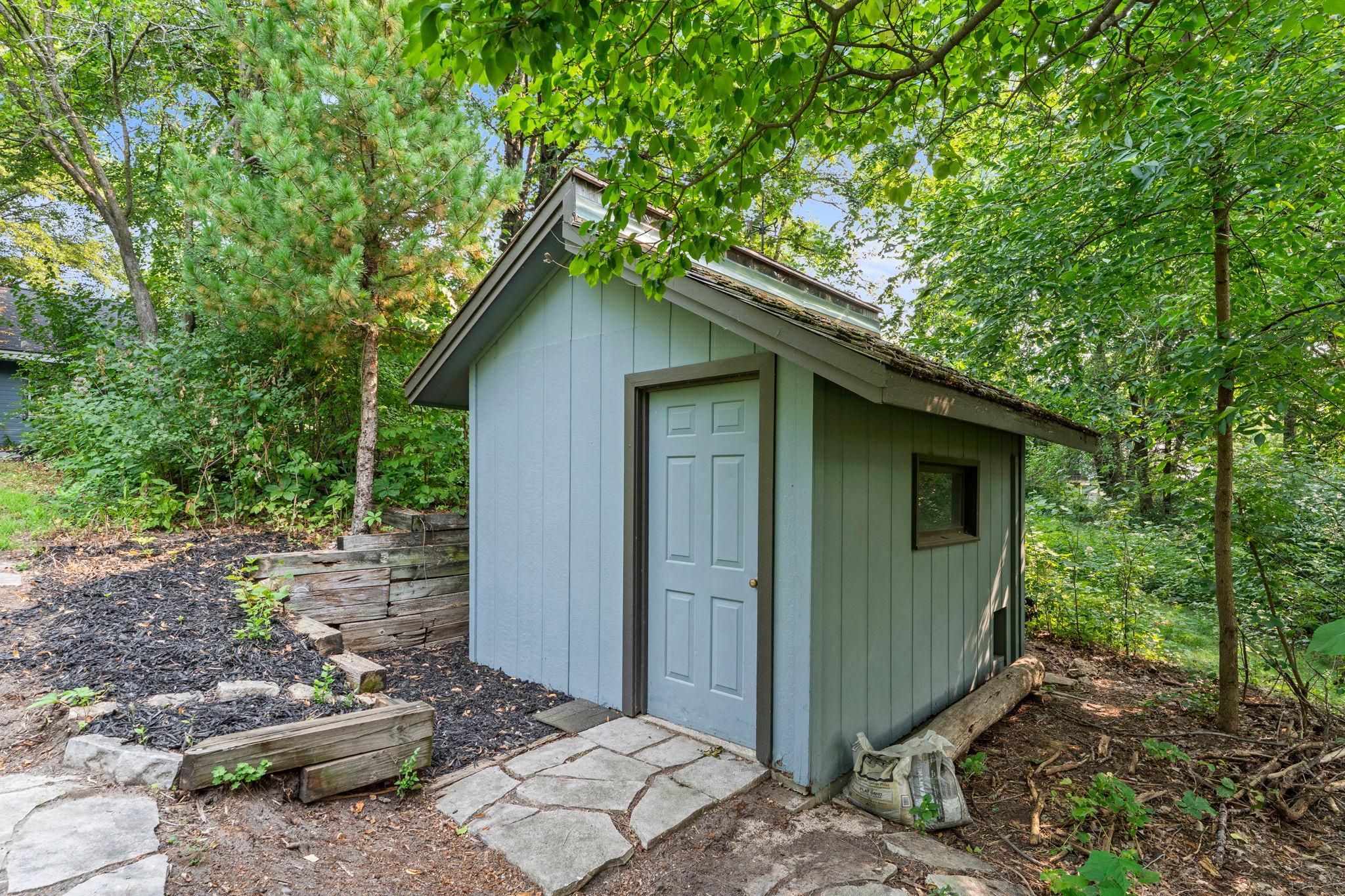 Storage shed with all the little things.