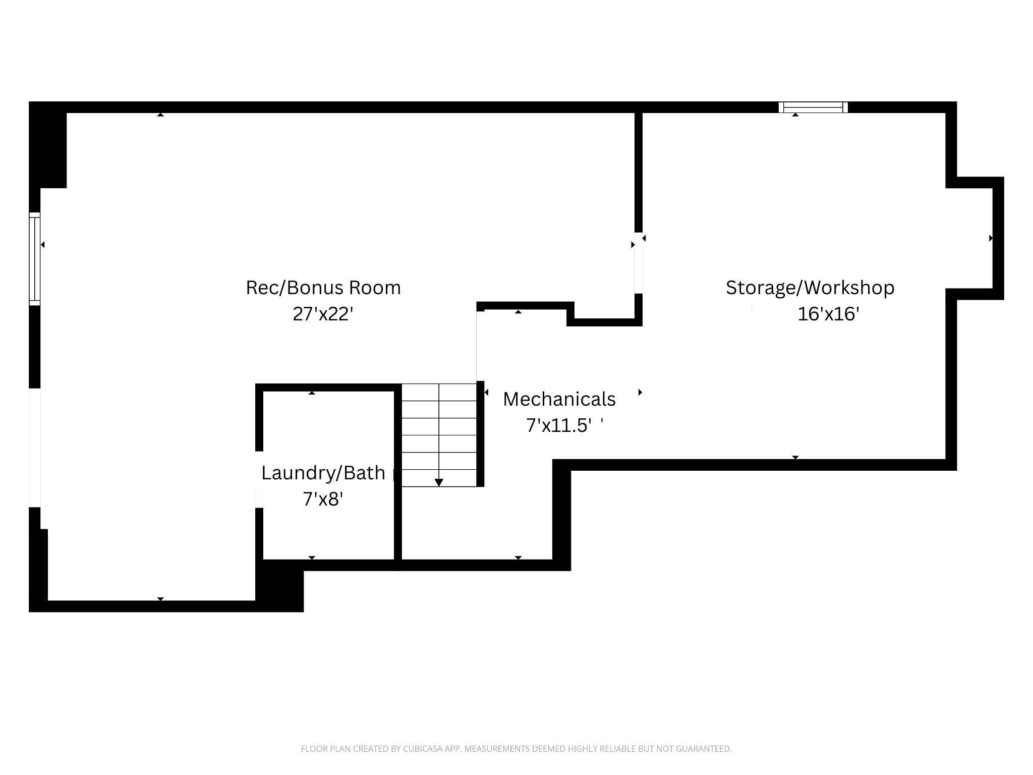 lower level - measurements approx