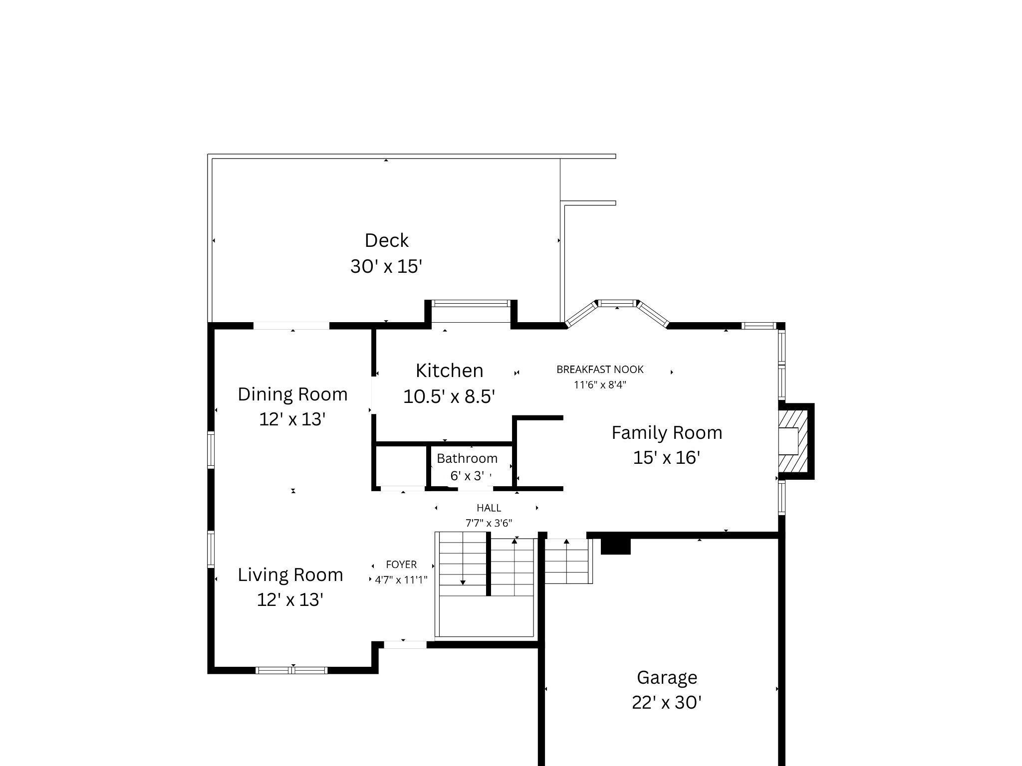 main level - measurements approx