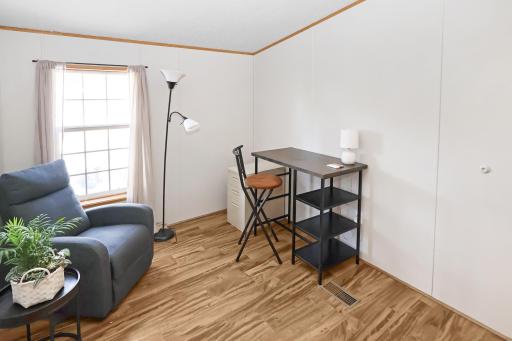 Bedroom three, currently used as an office.