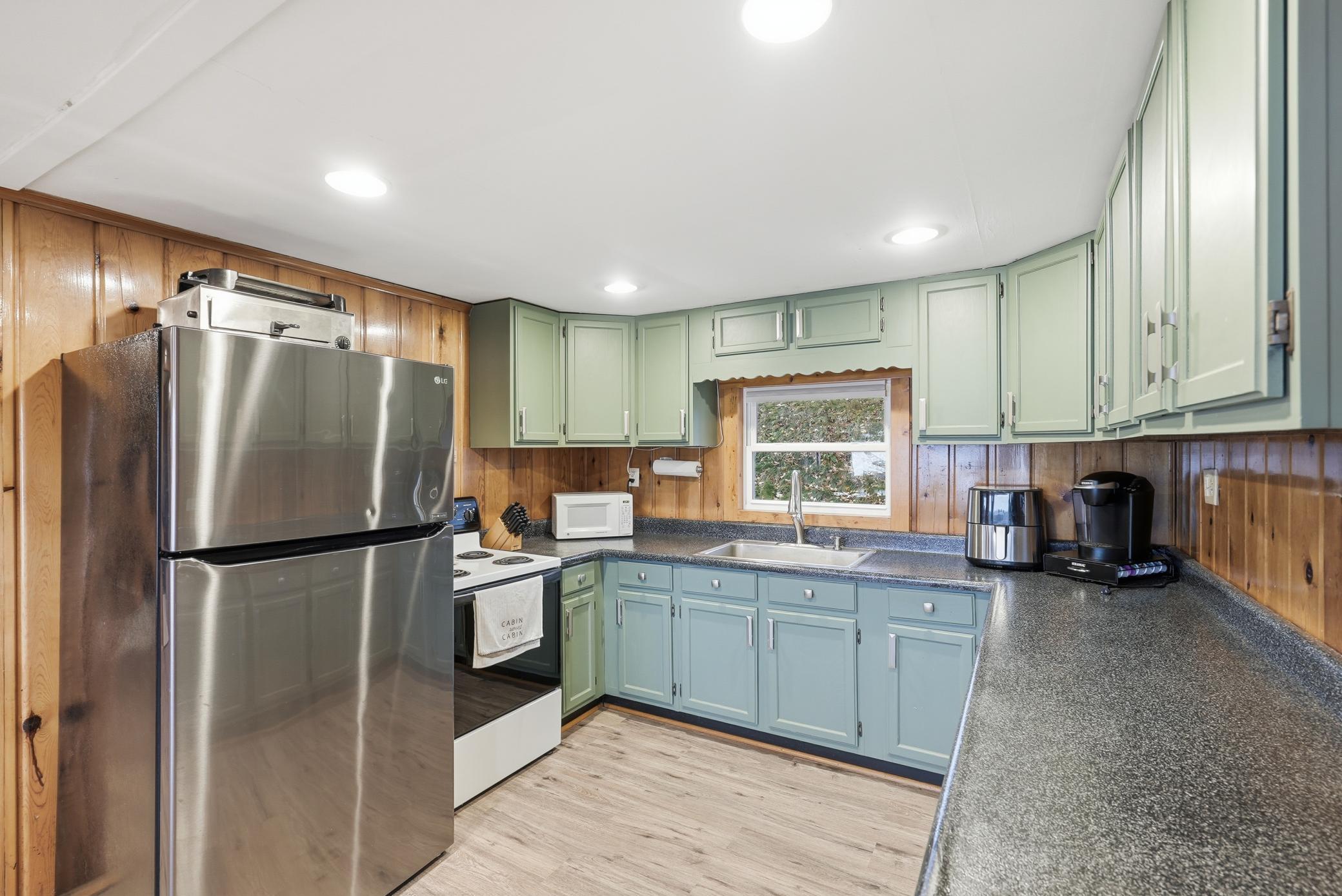 Kitchen window views the drive so you always know whose coming and going.