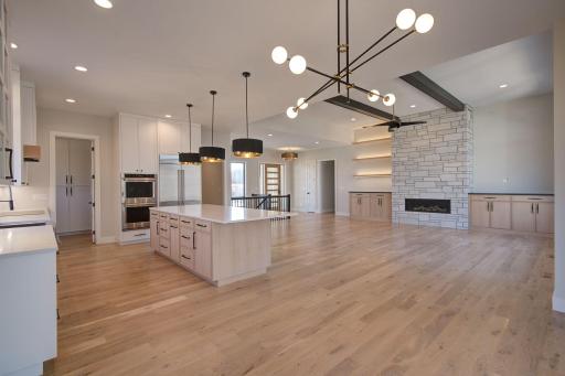 Top-of-the-line light fixtures and open floor plan