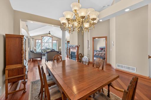 Formal dining room with Brazilian Cherry Flooring -