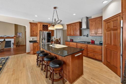 Large kitchen with Alder Cabinets and granite counter tops