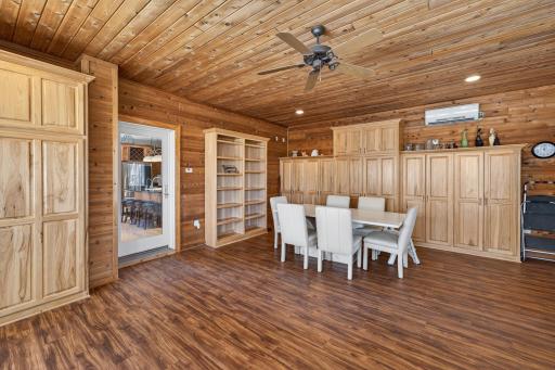 4 season porch with mini split to keep it comfortable with plenty of storage space.