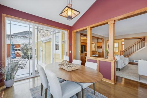 You'll never want to leave the bright and cheery dining ara!