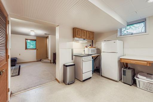 Lower-level kitchen area. Mother-in-law or income suite?
