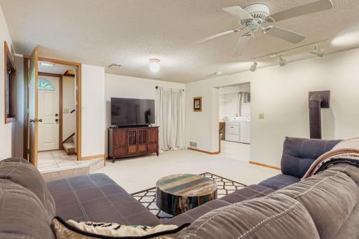 Lower-level family room with private access