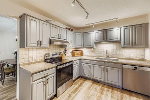 Updated kitchen just off the living room. All new stainless-steel appliances.