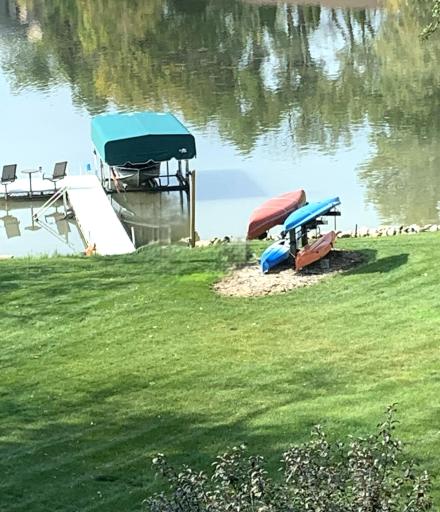 Included with an acceptable offer is a 44' Floe aluminum dock featuring an 8âx8â platform w/ two swivel chairs & a table. It has a ladder at the deep end, steps on the side w/ bumpers for tying up, and a roll-in design for easy deployment.