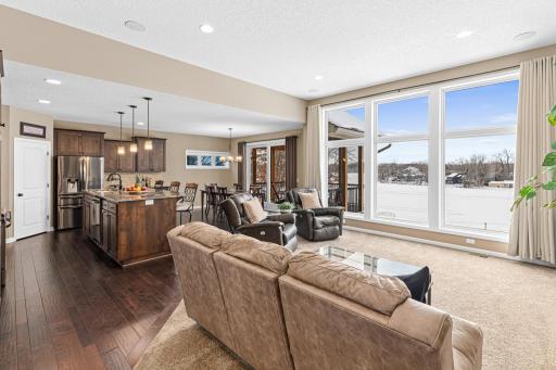 Natural light fills the main floor living area.