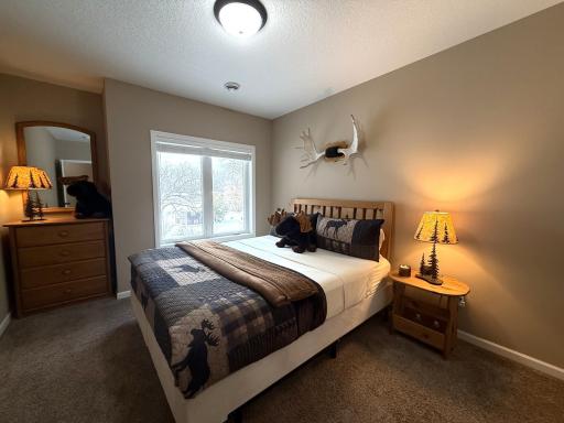 2nd bedroom in the Lower Level overlooks the lake and has a walk in closet.