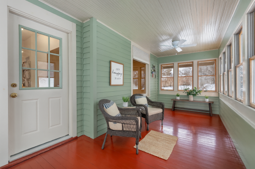 Digitally staged, front porch