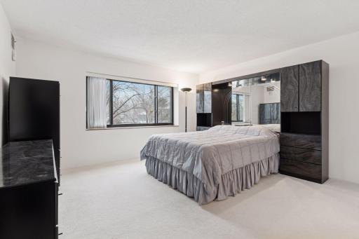 Enjoy views of the Minneapolis skyline from the primary bedroom.