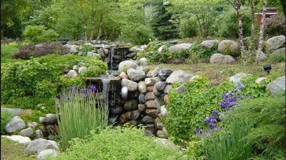 Pretty landscaping around the park