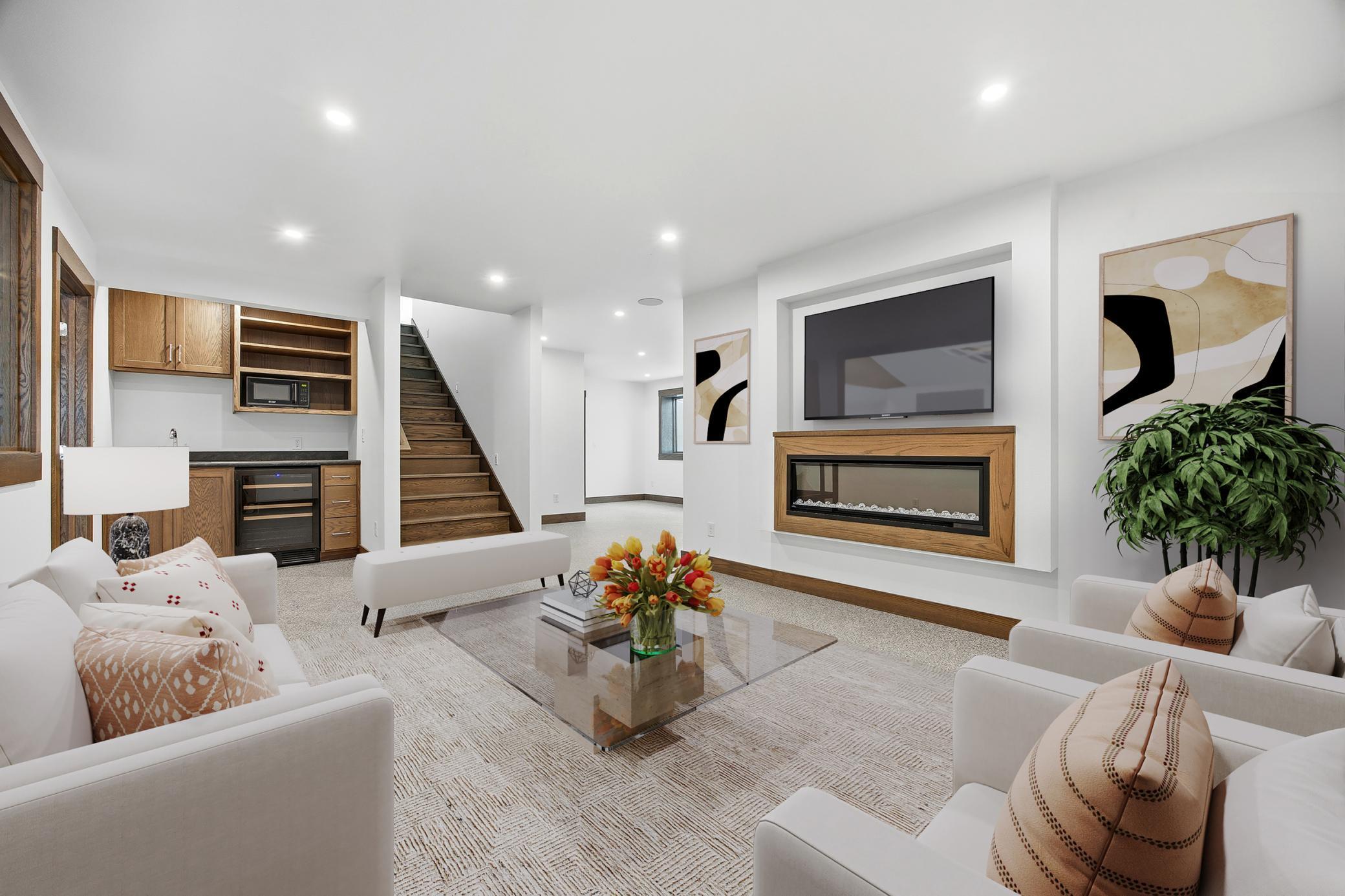 Basement Family Room - Virtual Staging