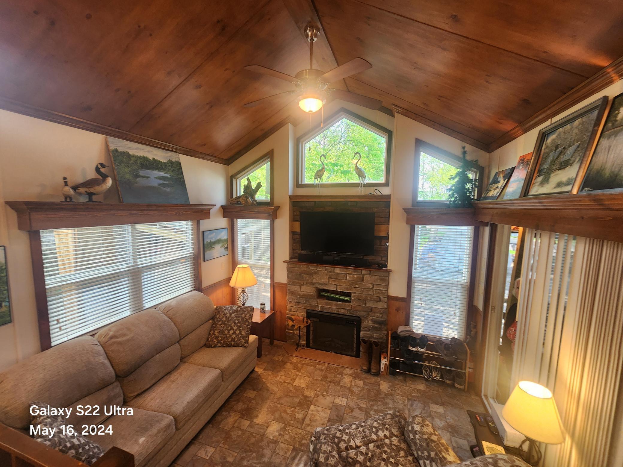 View of living area from loft