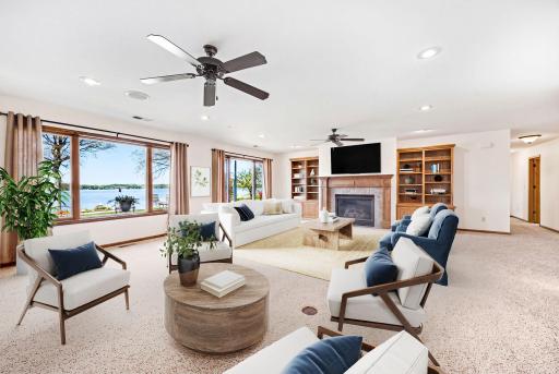 Lower level family room. Virtually staged.