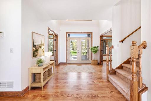 Large inviting entry way. Virtually staged.
