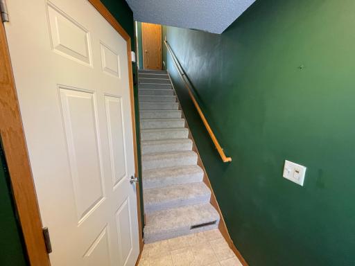 Staircase leading to main level