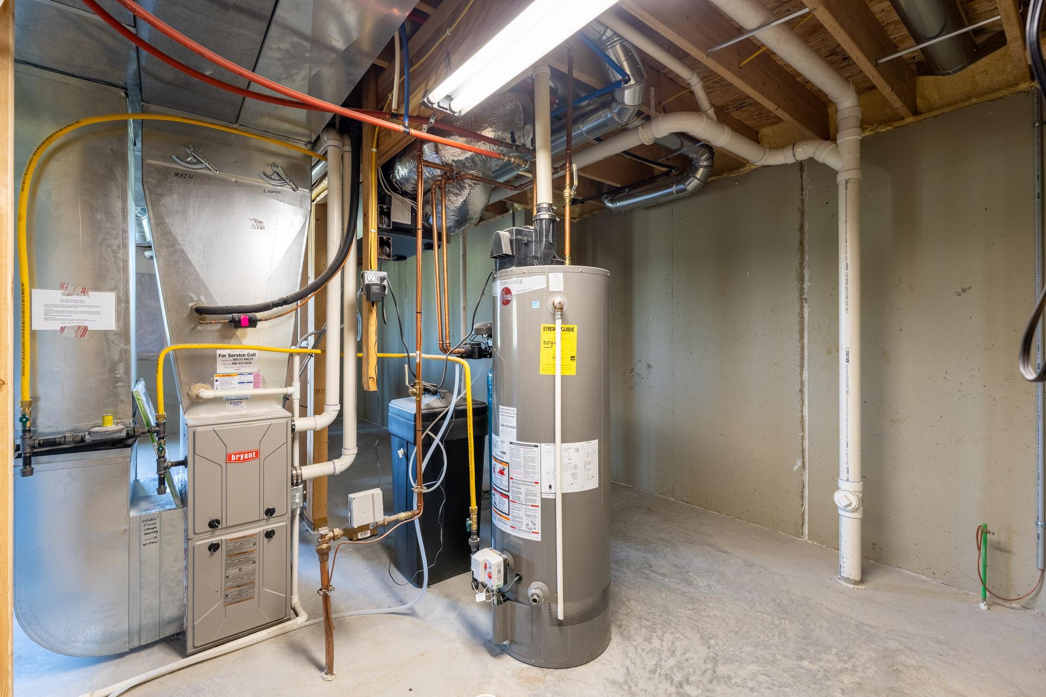 Mechanicals in the Lower level, Water softener is owned.