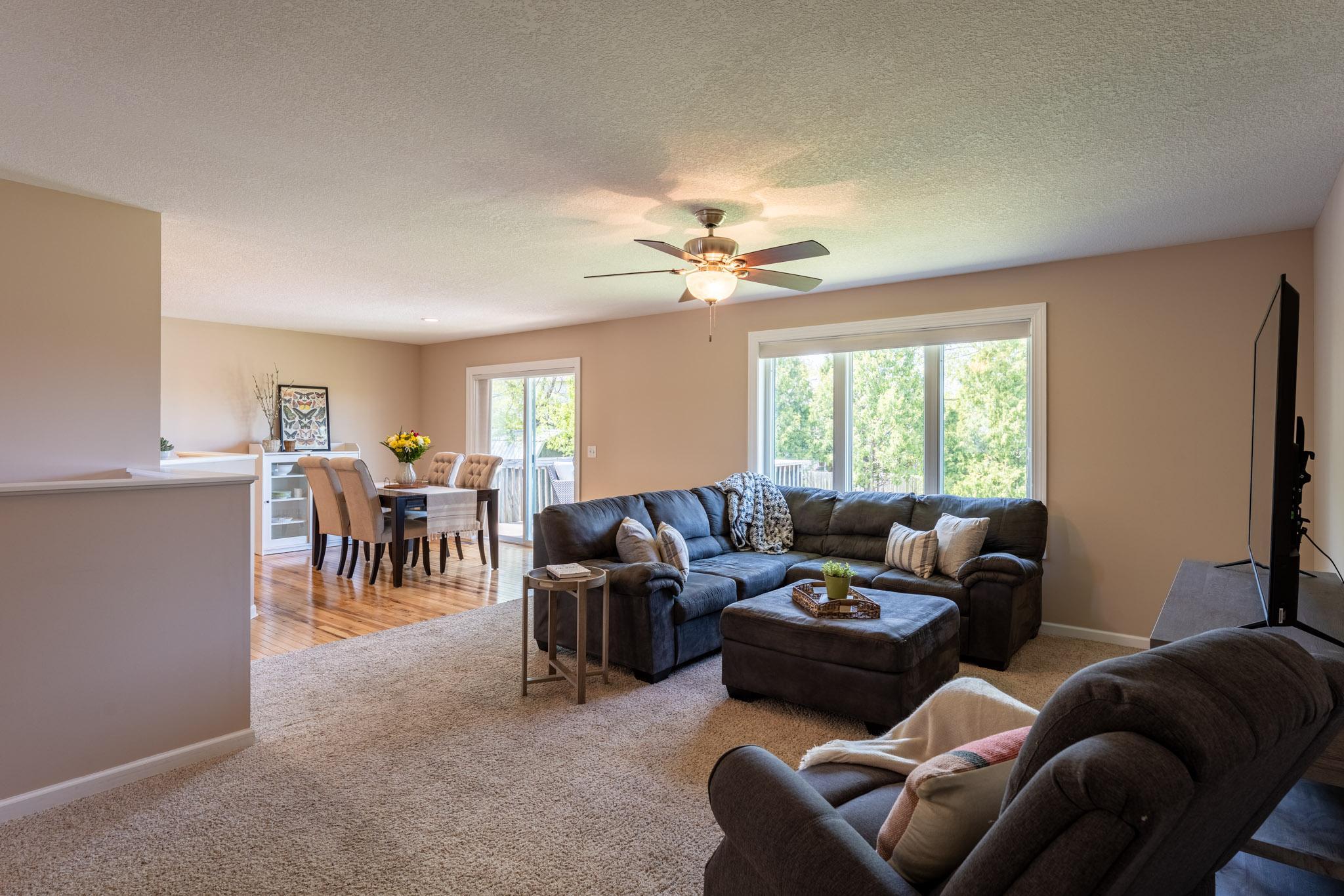 The main level features an inviting open-concept design.