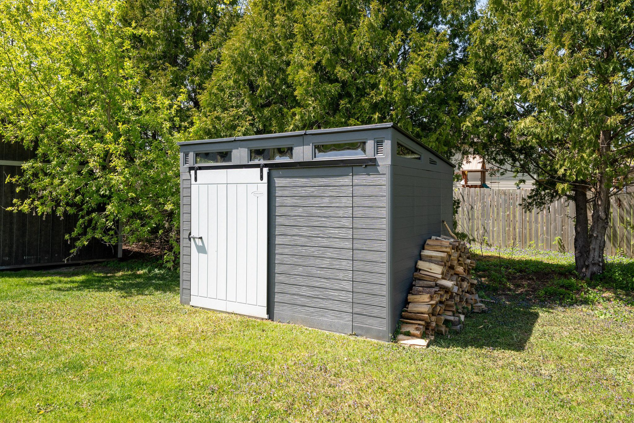 Garden shed in the back yard.