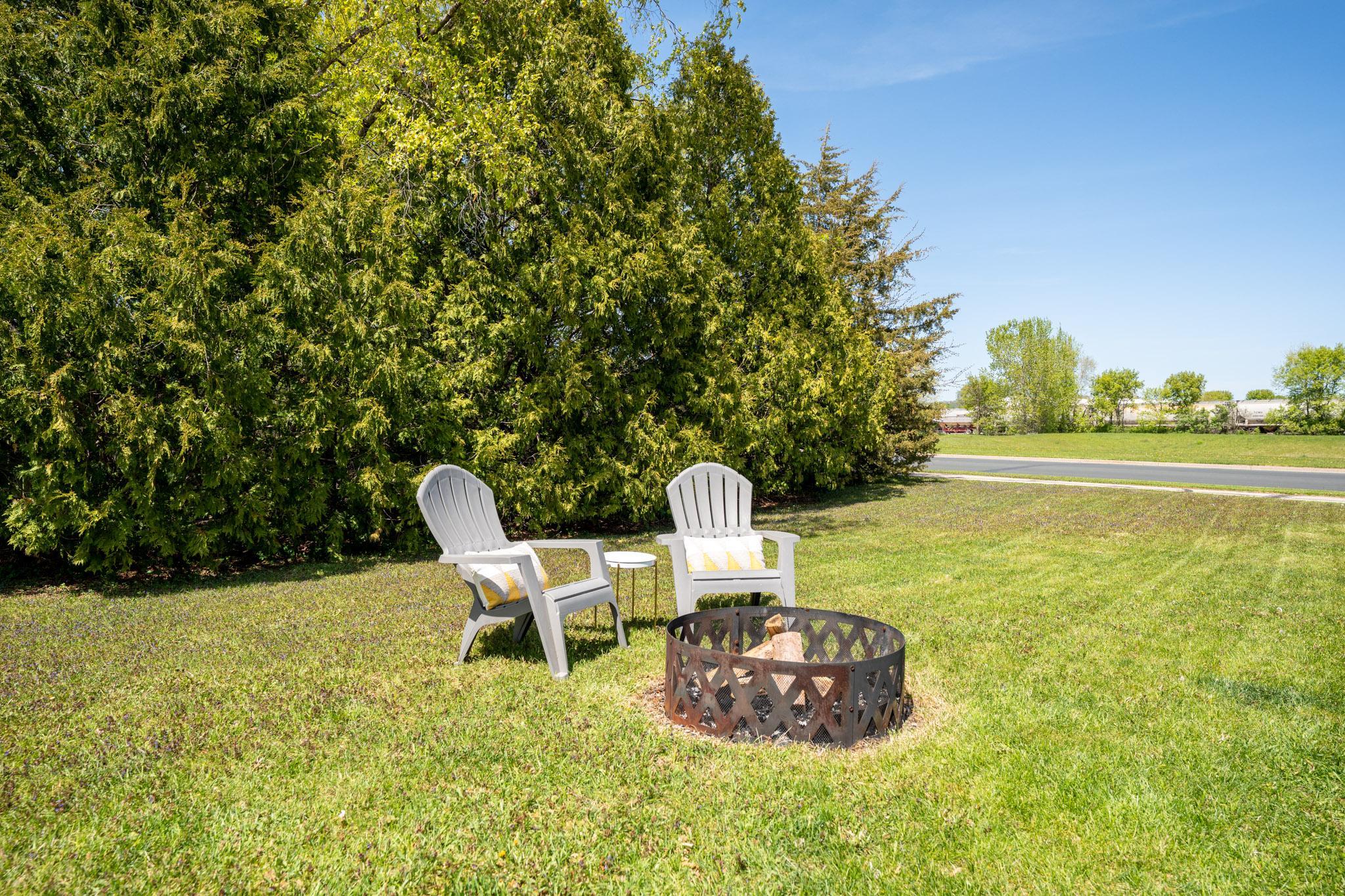 Backyard firepit area.