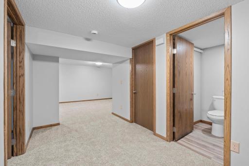 Finished basement with lots of great spaces. New carpet, paint, doors. Totally remodeled for easy move in to make it yours.