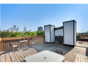 City view from rooftop deck.